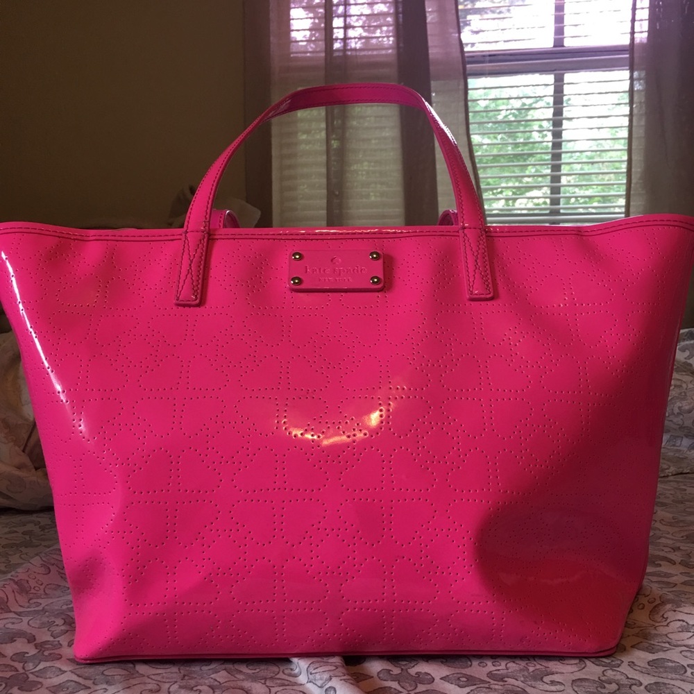 Large Kate Spade PVC Tote -- Pink Sapphire